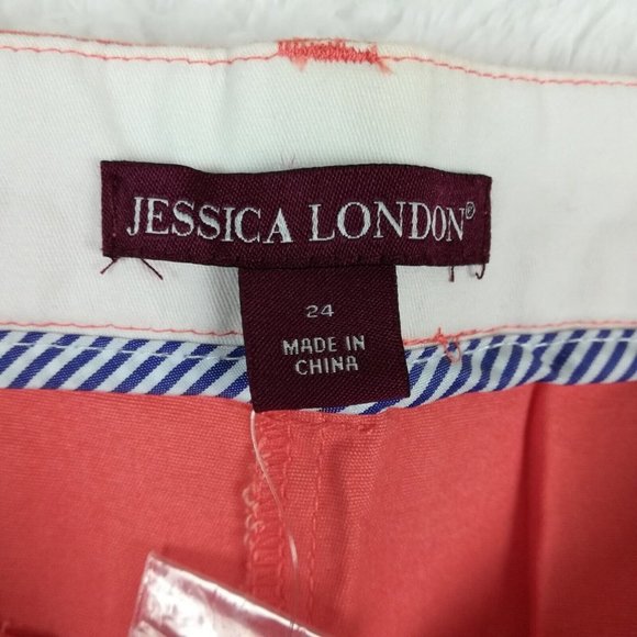 Jessica London Womens Pants Tapered Stretch Orange Pockets Plus 24 New - Picture 12 of 13